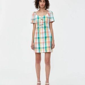 English Factory Farrow Helen Pastel Plaid Dress Medium